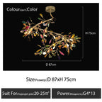 Agate Branch Chandelier - Nordic Glass LED Globe for Bedroom, Kitchen, Dining Room