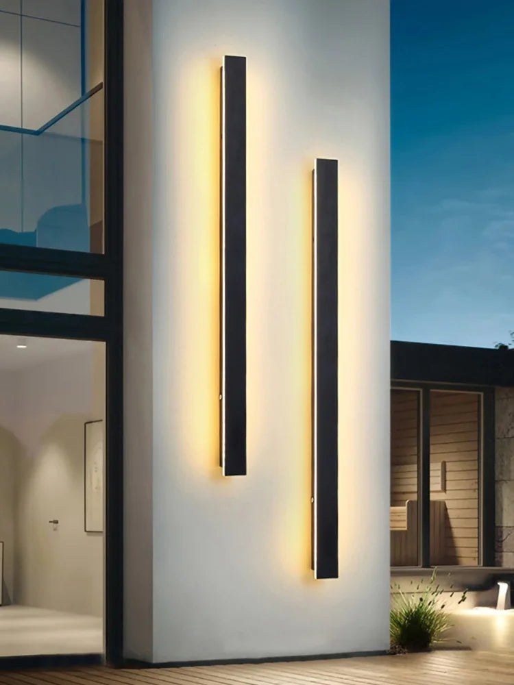 Black Waterproof LED Wall Light | Minimalist Outdoor Garden Balcony Terrace Decor