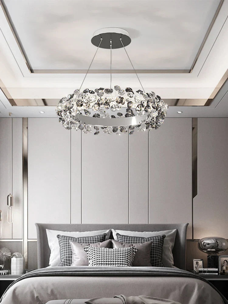 Sun Flower Crystal Rings Chandeliers: Modern Luxury Nordic Home Decor Hanging Ceiling Light
