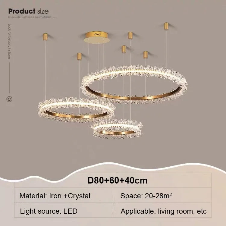 Crystal Pendant Chandelier: Designer LED Lighting for Living Room, Dining Room, Bedroom