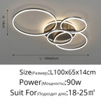 Aluminum Circle LED Chandelier Ceiling Light for Bedroom Living Room Kitchen