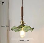 Nordic Wooden Glass Pendant Chandelier for Bedroom Living Dining Room