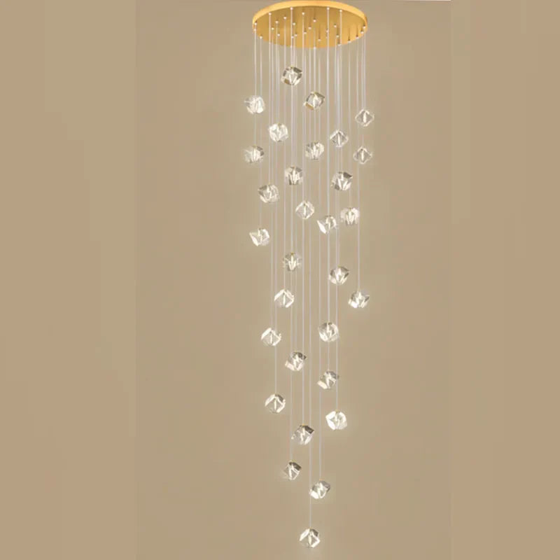 Luxury Crystal LED Chandelier for Staircase - Modern Indoor Stair Lighting