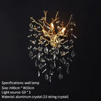 Crystal Pendant Chandelier Luxury LED Lighting Branch Design for Living and Dining Rooms