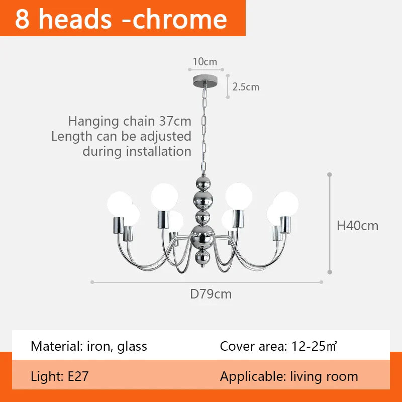 Sphere Chandelier: Modern Medieval Style Pendant Lighting for Living Room and Bedroom