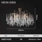 Round Crystal Gold Branch Chandelier for Modern Living Spaces