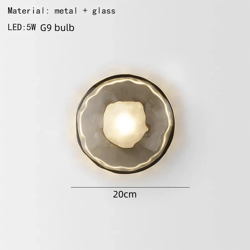 Nordic Glass Wall Lamp Modern Metal Light for Bedroom Parlor Restaurant Hallway