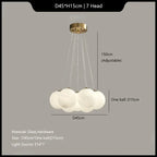 White Glass Ball Chandelier Ceiling Modern Bean Lantern Hanging Light