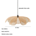 Flower Rattan Pendant Lights Chandelier - Nordic Style Home Decor Lamp