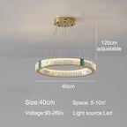 Luxury Golden Crystal Round Ceiling Chandelier with Remote Control LED Light