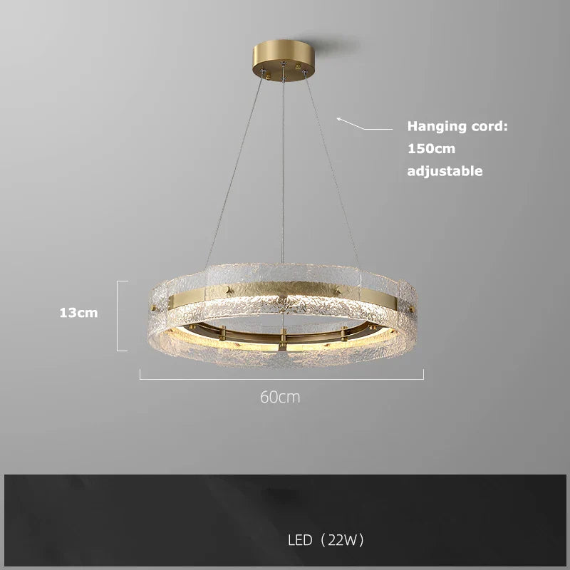 Water Ripple Glass Chandelier: Modern Luxury Living Room Ceiling Lamp for Home Decor