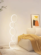 Modern Five-Ring LED Floor Lamp for Living Room and Bedroom