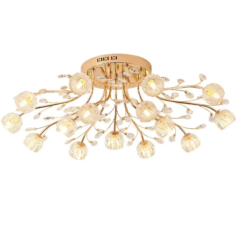 Crystal Ceiling Light for Modern Light Luxury Living Spaces by Samsarah Lighting