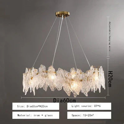 Wavy Copper Chandelier: Light Luxury for Living Room, Study, Bedroom