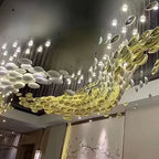 Modern Glass Chandelier for Hotels, Villas & Spiral Staircases