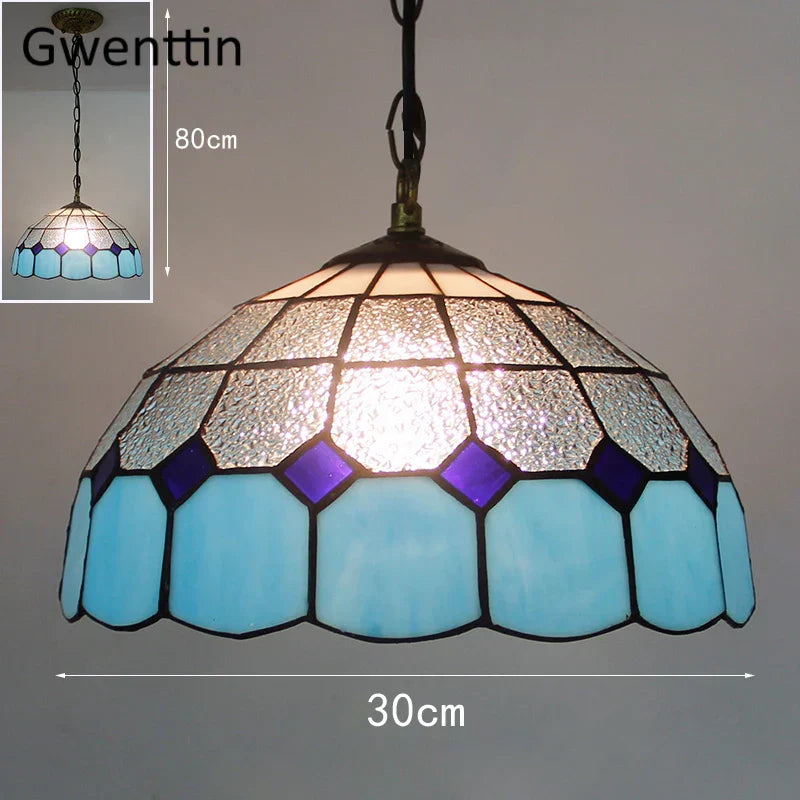 Diamond Square Stained Glass Pendant Light for Home Decor and Lighting