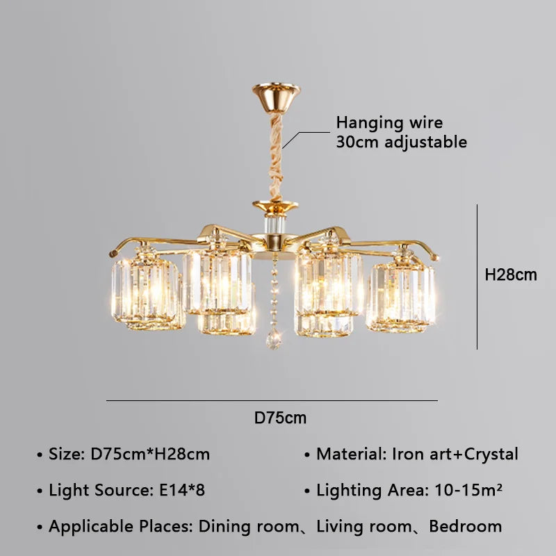 Crystal Lustre Chandelier: Modern Luxury Indoor Lighting Fixtures