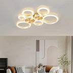 LED Gold Ring Chandelier for Living Room Bedroom Dining Room