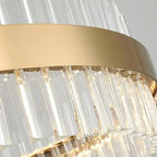 LED Crystal Pendant Light: Modern Nordic Round Chandelier with Dimmable Gold Finish