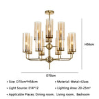 American Lustre Glass Chandelier LED Pendant Light Fixture