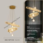 Luxury Crystal Ring Chandelier - Elegant Pendant Light Fixture for Living Room