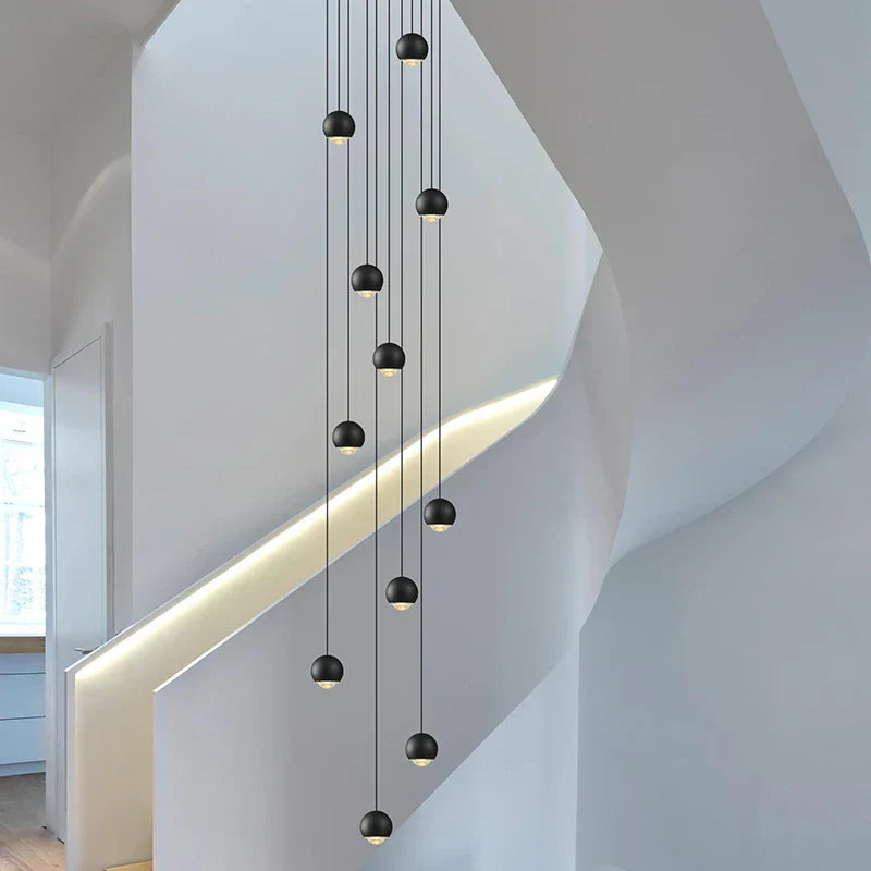 Metal Globe Lens Chandelier for Living Room Kitchen Bedroom Staircase