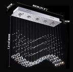 Crystal Pendant Lights: Luxury Modern Rectangle Hanging Lamps for Home Indoor Décor