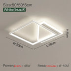 Geometric LED Ceiling Lamp | Modern Nordic Bedroom Study Light