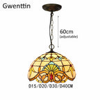 Stained Glass Pendant Lights: Baroque Style LED Kitchen Lighting Fixtures