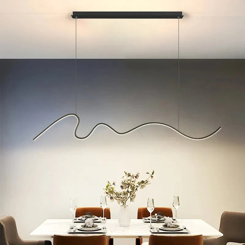Modern Line Chandelier Pendant Light for Dining Kitchen Bar Décor