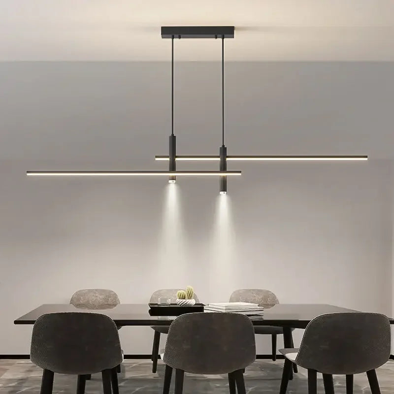 Modern Minimalist Gold Black Dining Table Chandelier for Kitchen & Dining Room