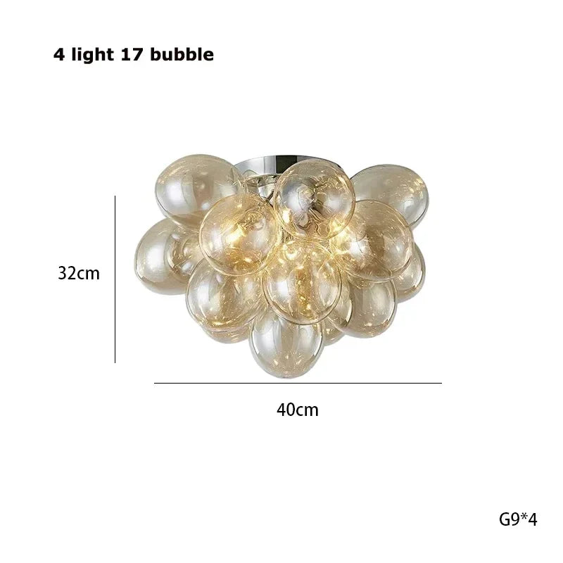 Modern Colour Bubble Chandelier for Living Room Bedroom Decor, Industrial Pendant Lighting