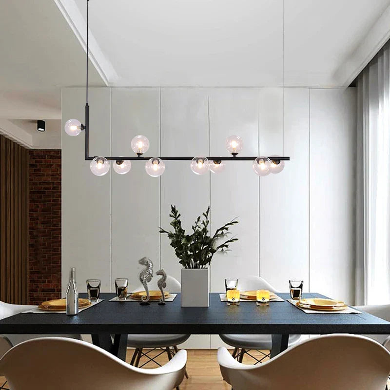 Linear Chandelier: Modern Long Dining Table Pendant Light