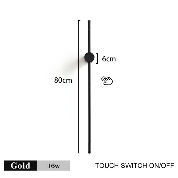 Modern LED Wall Lamp with Touch Switch, 350° Rotation for Bedroom and Living Room