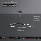 Modern Minimalist Circle Chandelier - Luxury Italian Ring Lamps