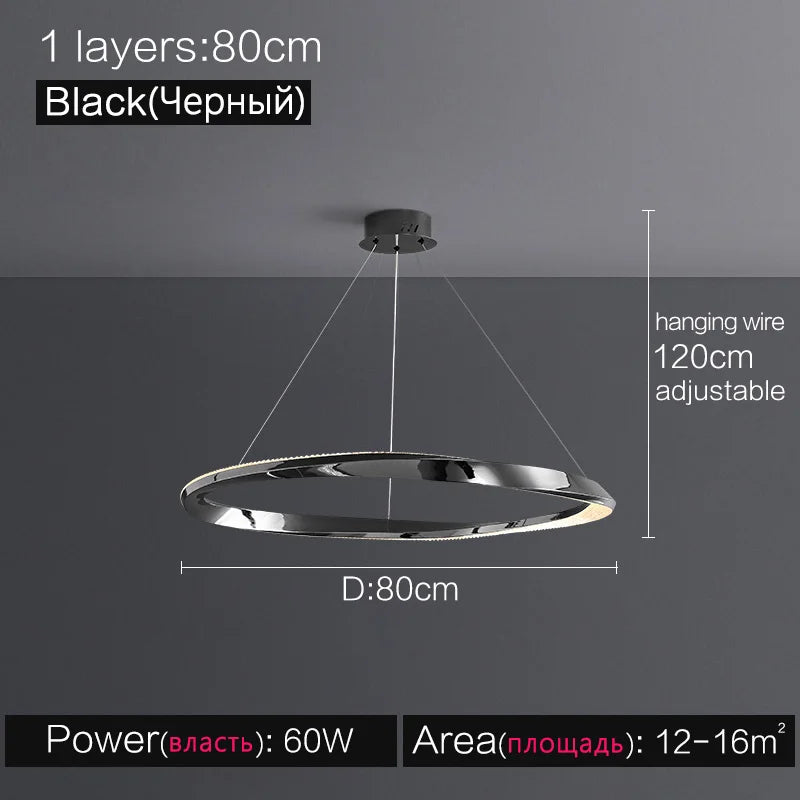 Modern Minimalist Circle Chandelier - Luxury Italian Ring Lamps