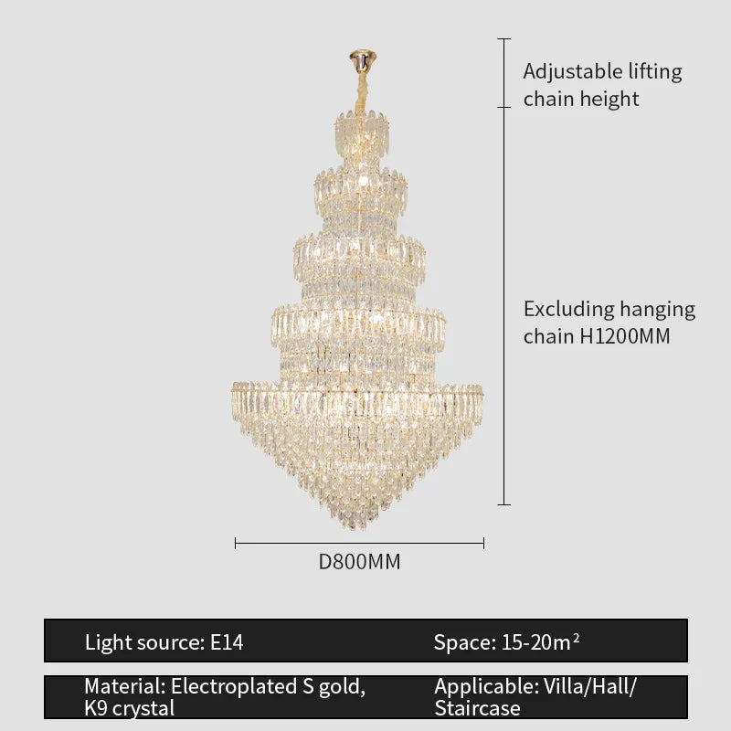 Luxury Crystal Chandelier: Modern European Style Main Dining Room & Living Room Lighting