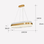 Crystal LED Circle Pendant Chandelier for Living Room Kitchen Decor