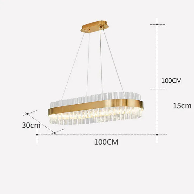 Crystal LED Circle Pendant Chandelier for Living Room Kitchen Decor