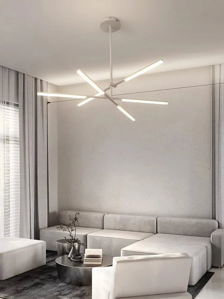 Nordic Rotatable LED Pendant Lights for Minimalist Living Dining Room Chandeliers