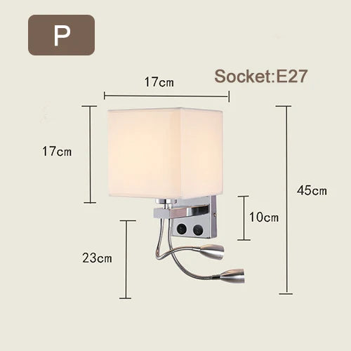 Modern Wood Iron LED Wall Lamp for Living Room Bedroom Lighting Sconce Nightlight