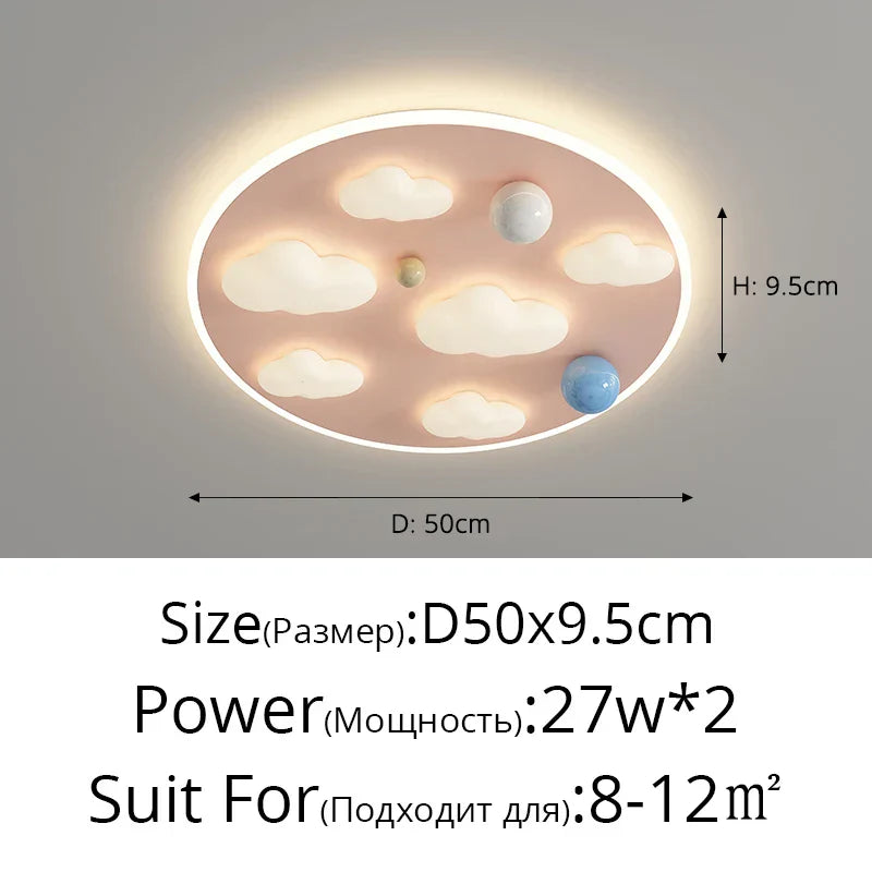 Cloud Shape Ceiling Lights Pink Blue 50CM - Indoor Decorative Ceiling Lamps