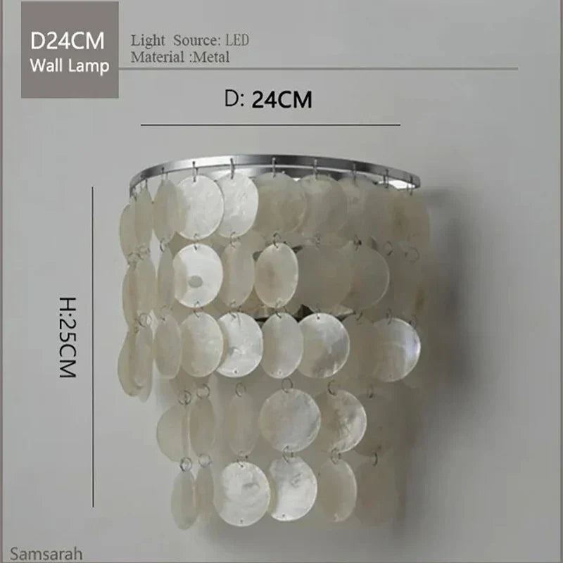 Gold Chrome Metal Shell Chandelier for Restaurant Living Room Hotel Hall