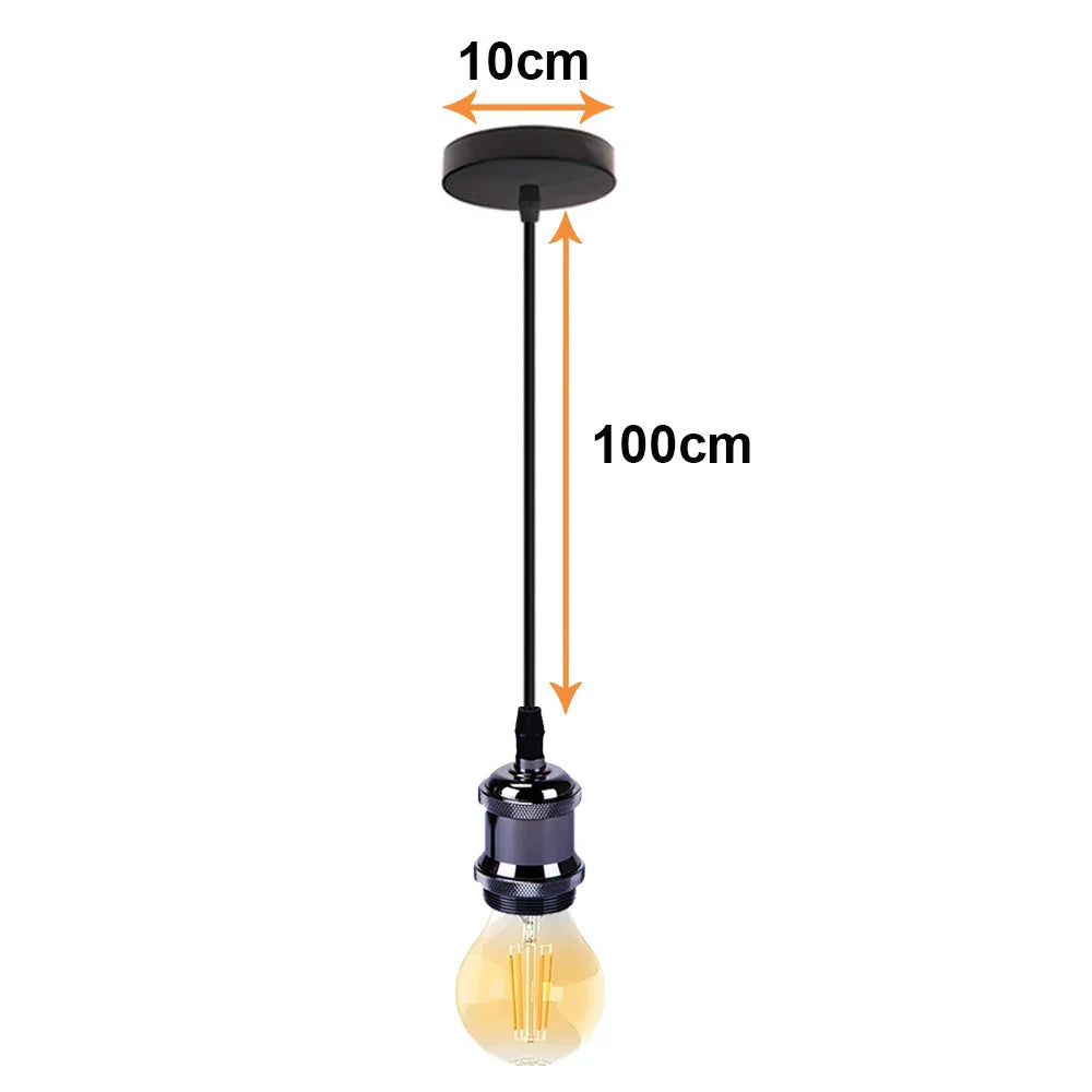 Vintage Industrial Ceiling Pendant Light Base, Simple Retro E27 Lamp Holder Fitting