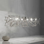 Modern LED Silver Chandelier for Dining Room & Restaurant