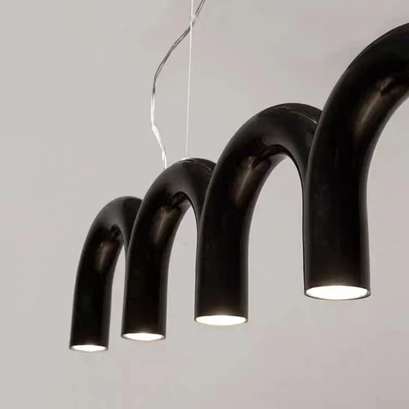 U-Shaped LED Chandelier: Modern Art Pendant Lamp for Home, Bar, and Dining Decor
