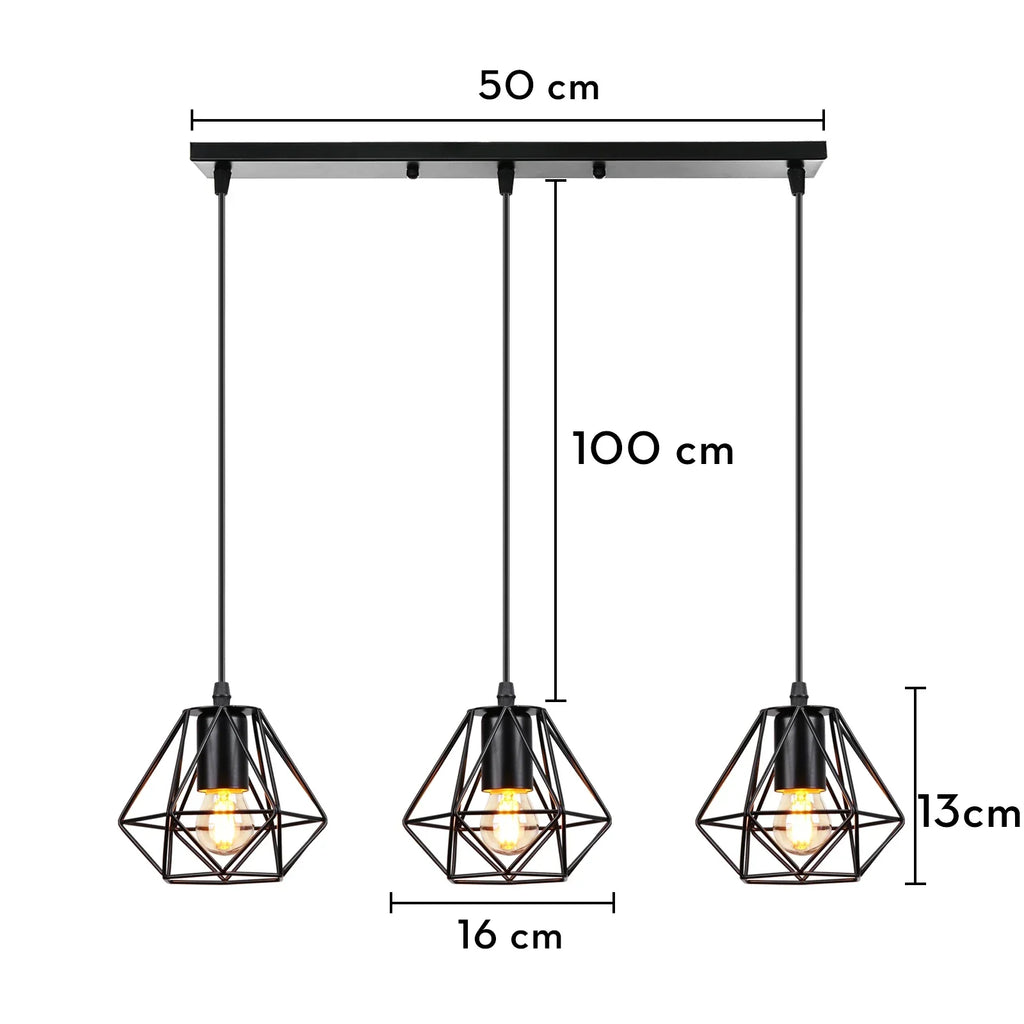 Industrial Wood Pendant Chandelier for Dinning Living Room Kitchen LED Fixture