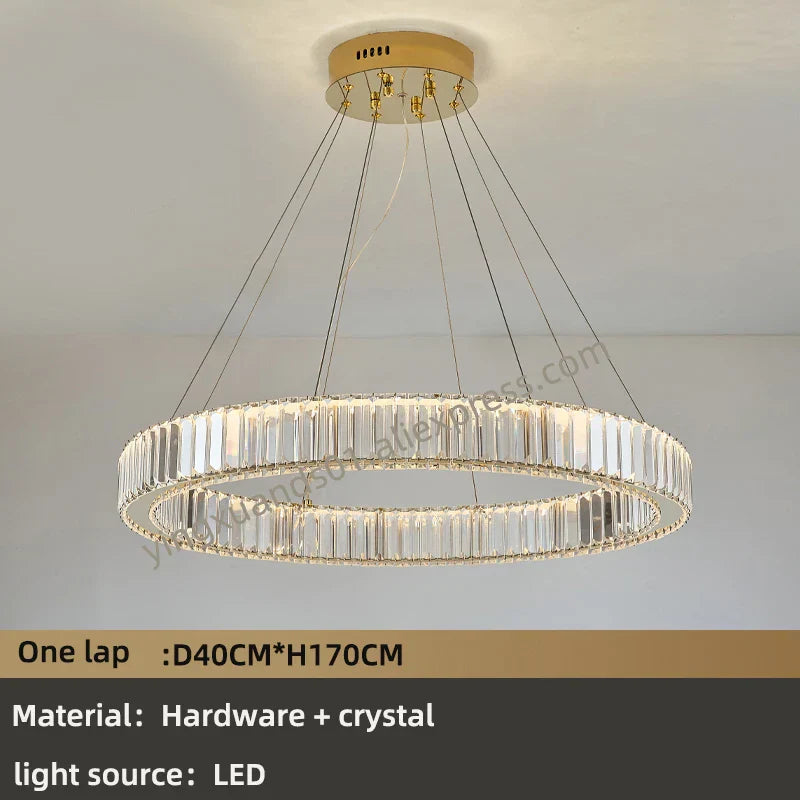 Crystal Chandelier: Modern Luxury Golden Lighting for Villa, Duplex Hall