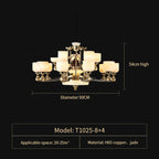Luxe  Multi-storey Jade Chandelier for Elegant Chinese Villa Duplex Living Rooms