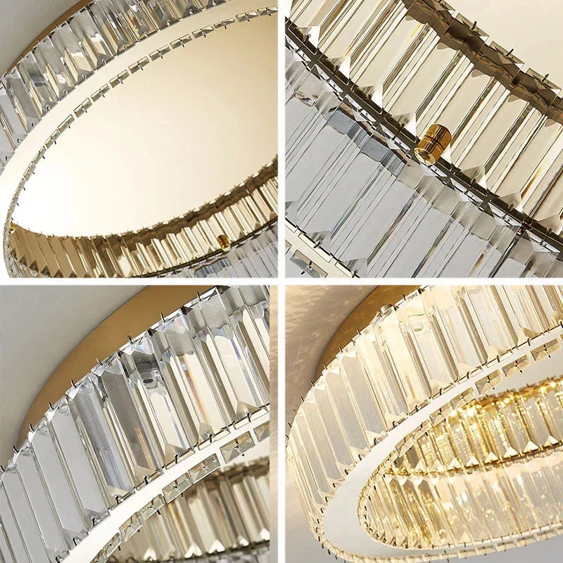 Chrome Crystal LED Ceiling Light: Modern Luxury Stainless Steel Art Lighting